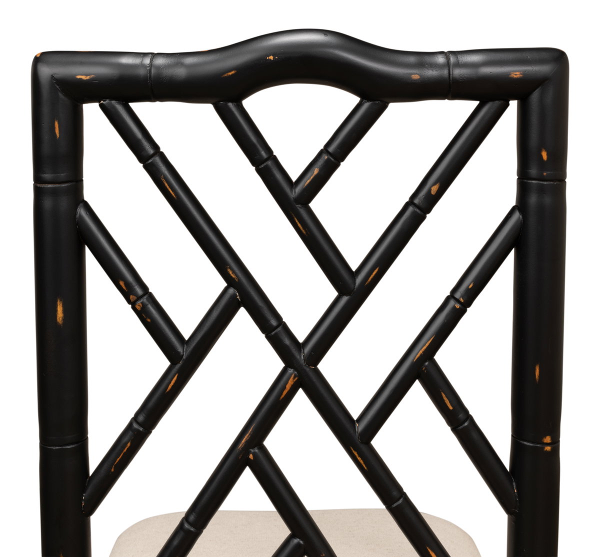 Brighton Bamboo Side Chair Black, by Sarreid, 1'10" length x 1'5" width x 3'3" height View 4