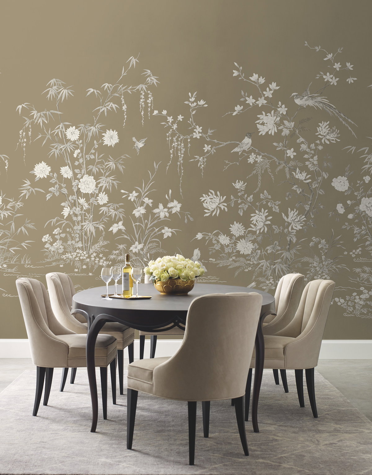 Flowering Vine Chino Brown Wall Mural, Wallpaper by York Wall, 10'2.4" length x 2'1.25" width x 0.02" depth View 3