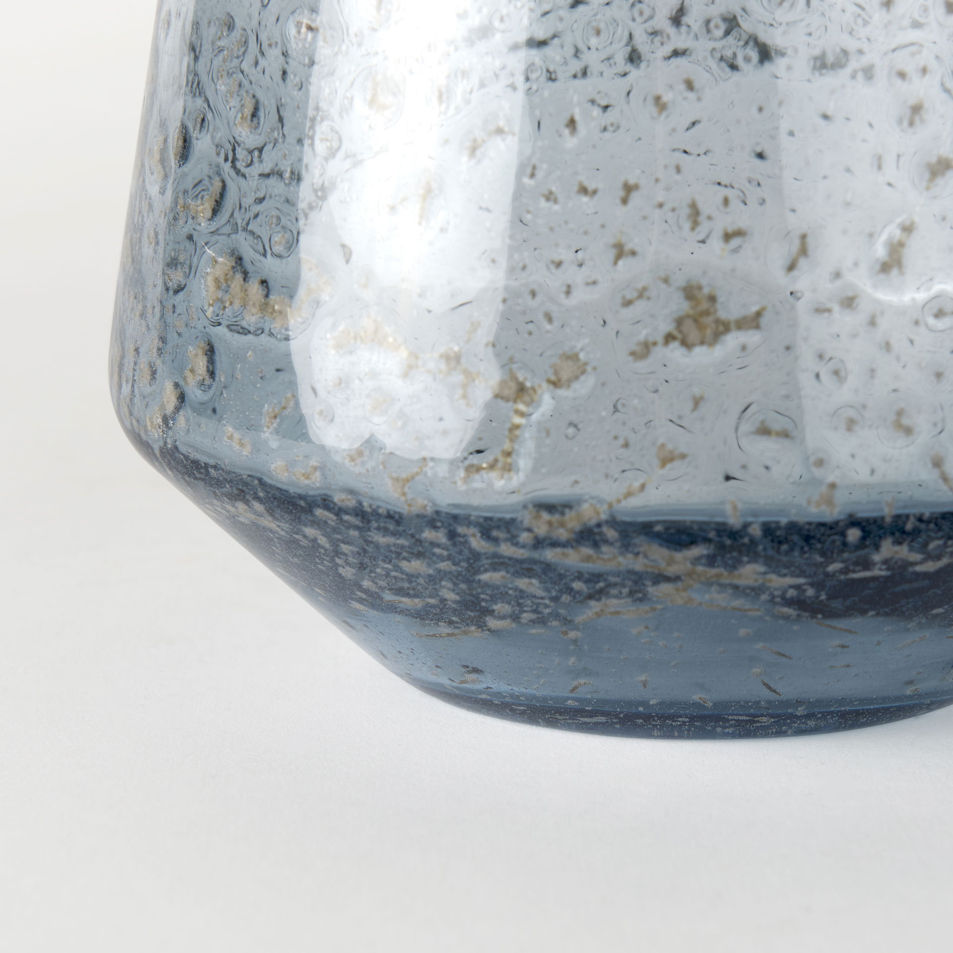 Robyn Tall Blue Glass Vase, by Mercana, 7.28" length x 7.28" width x 8.98" height View 8