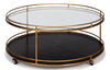Trolley Round Cocktail Table, by Sarreid, 3'6" length x 3'6" width x 1'5" height thumbnail 9