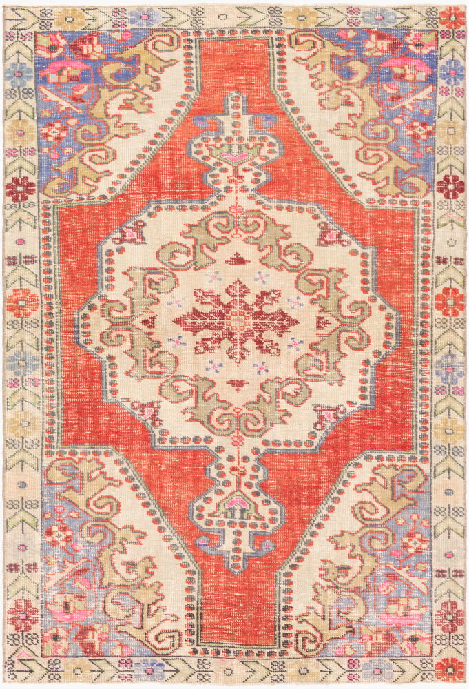 Antique One of a Kind Handmade Rug, by Surya, 6'8" length x 4'4" width