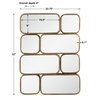 Canute Modern Gold Mirror, by Uttermost, 1'11.75" width x 2'8" height x 4" depth thumbnail 3