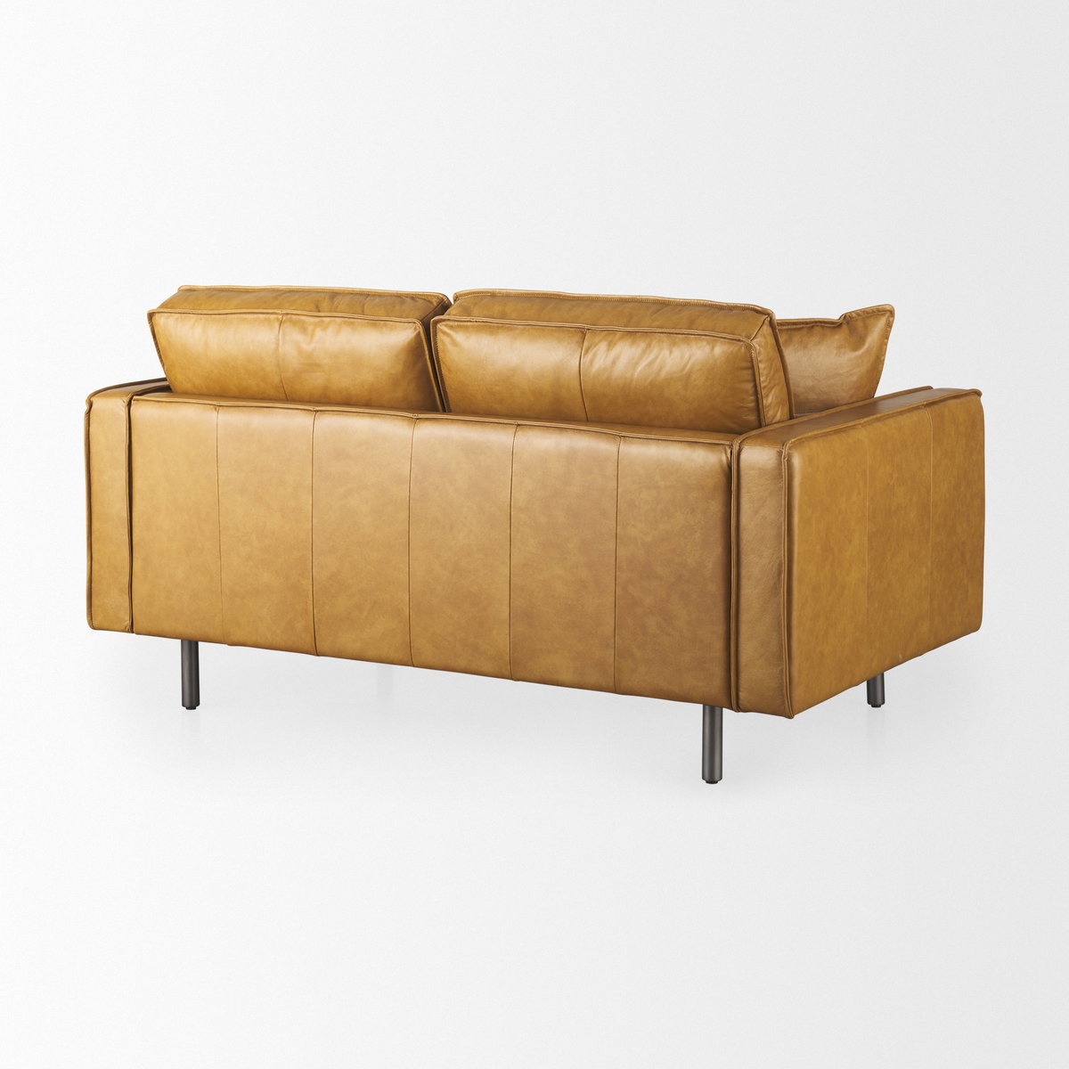 D'Arcy 65.0L x 37.0W x 34.0H Tan Leather Love Seat, Sofas & Sectional by Mercana, 65.35" length x 36.61" width x 33.86" height View 7