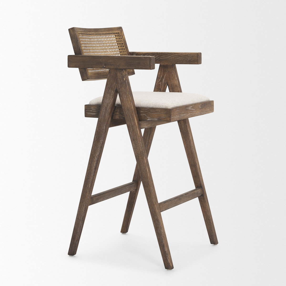 Indie Low Back 29.5in Seat Bar Stool | Medium Brown, Counter & Bar Stool by Mercana, 21.25" length x 21.5" width x 41.75" height View 7