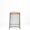 Seagram Backless 25.6in Seat Counter Stool | Brown Wood with Black Metal, Counter & Bar Stool by Mercana, 20" length x 18" width x 25.6" height thumbnail 3