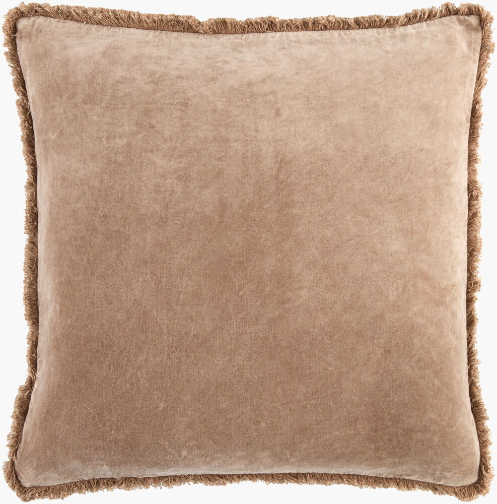 Washed Cotton Velvet Accent Pillow, Decorative Pillow by Surya, 20" length x 20" width