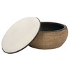 Island Straw Storage Ottoman / Coffee Table, by Uttermost, 36" width x 18.12" height x 36" depth thumbnail 4