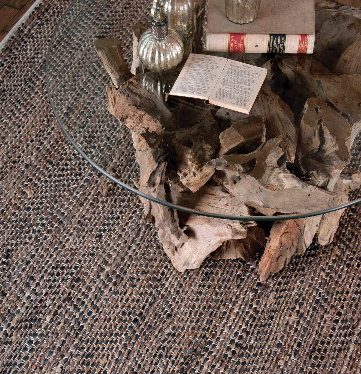 Tobais 8 X 10 Rescued Leather & Hemp Rug, by Uttermost, 8' width x 10' height x 0.37" depth View 2
