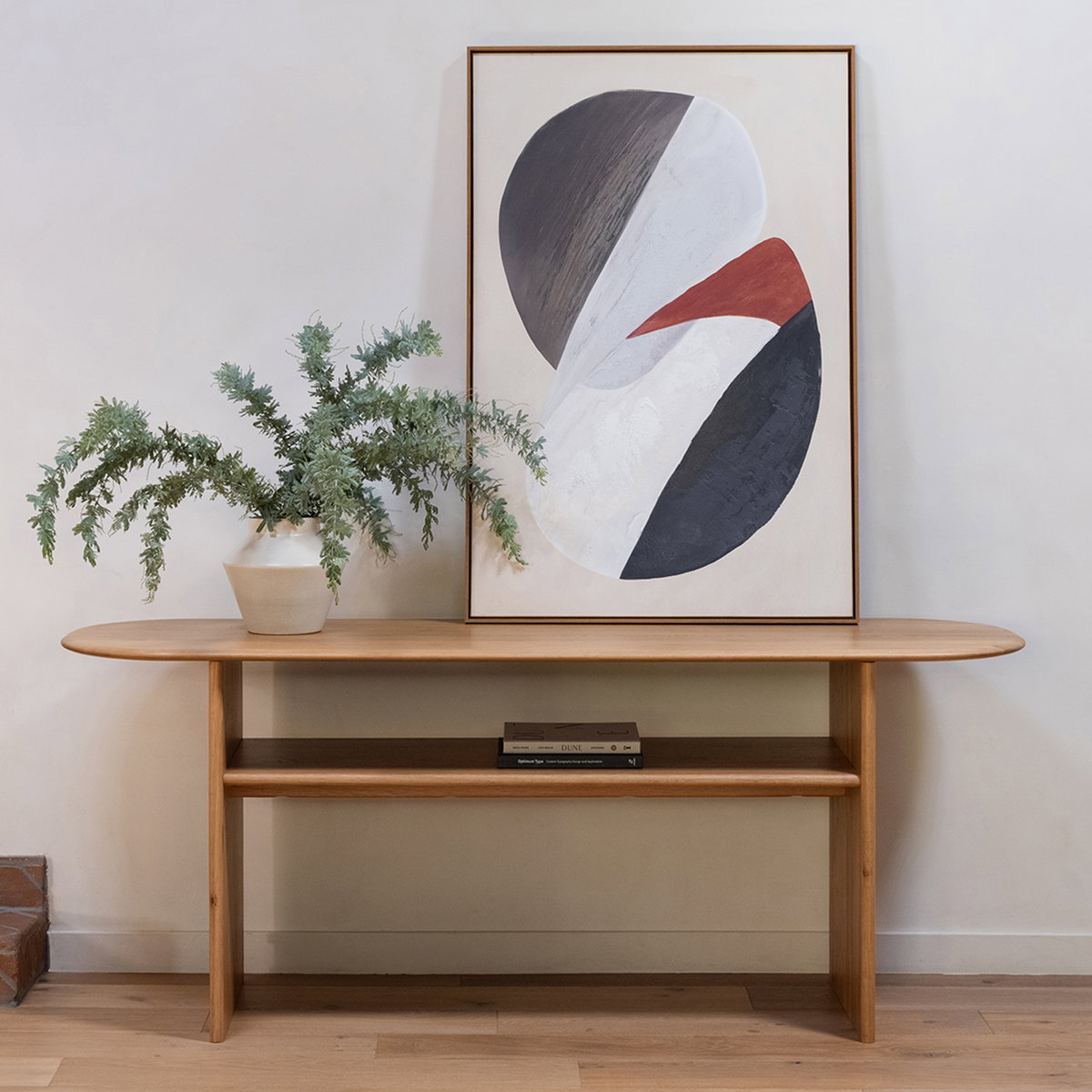 Ruby Console Natural, Console Table by Moe's Home, 78" width x 31" height x 22" depth View 8