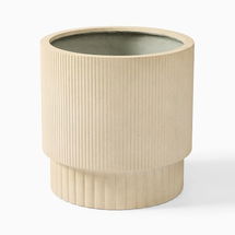 Online Designer Other Fluted Ficonstone Indoor/Outdoor Planter, Large, 23"D x 23"H, Alabaster