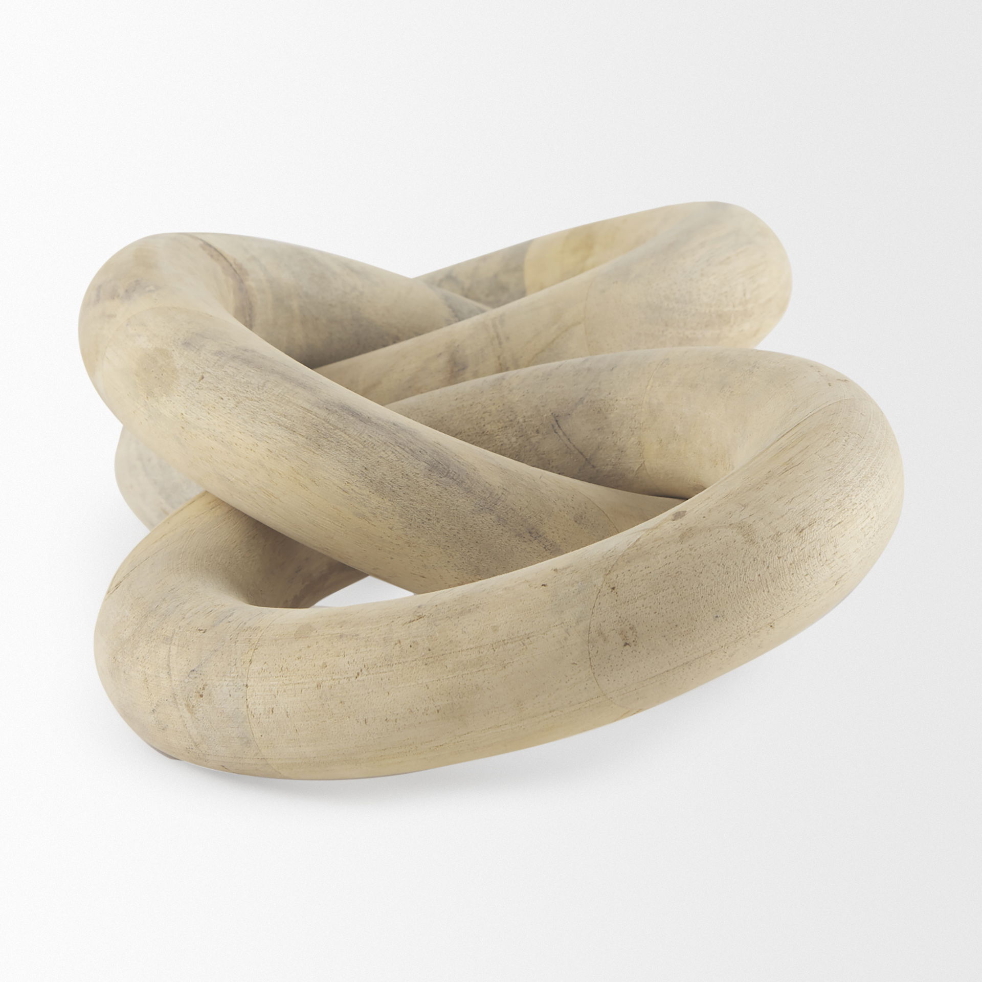 Alize Solid Wood Circular Chain Link Decorative Object, by Mercana, 14" length x 11" width x 8" height View 4