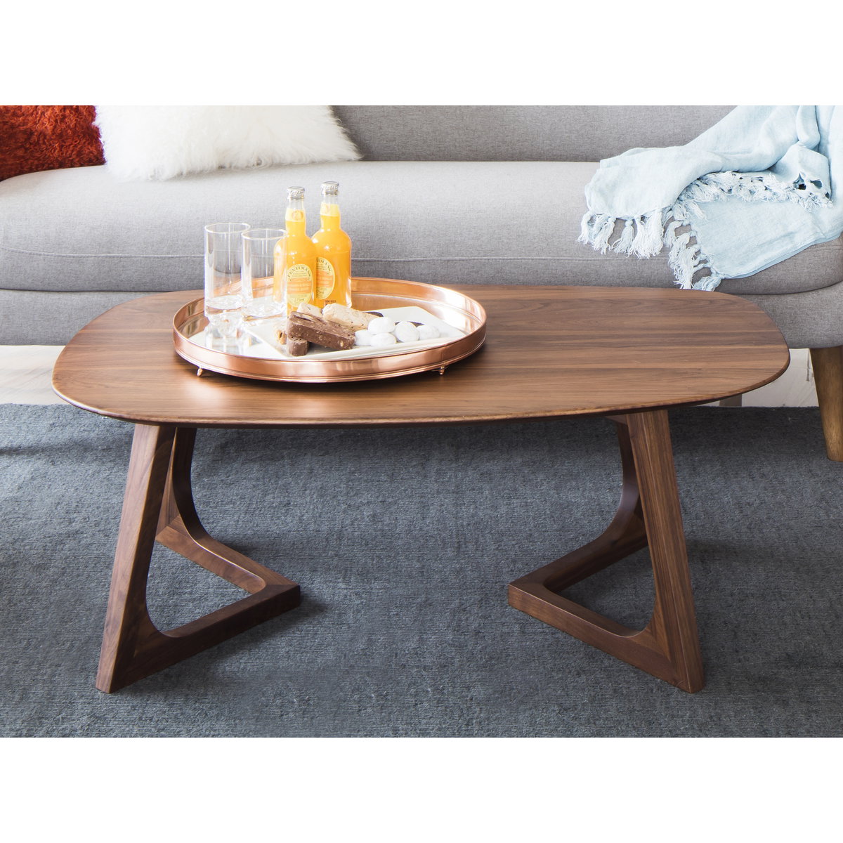 Godenza Small Coffee Table Brown, by Moe's Home, 42" width x 15" height x 27.5" depth View 2