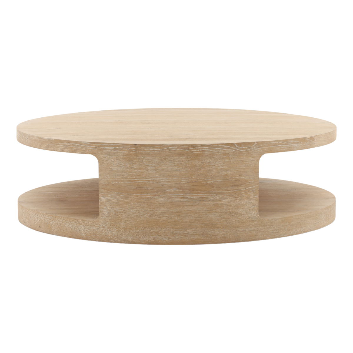 Hilaire Coffee Table Light Natural, by Dovetail, 51" width x 15.25" height x 51" diameter x 51" depth View 3