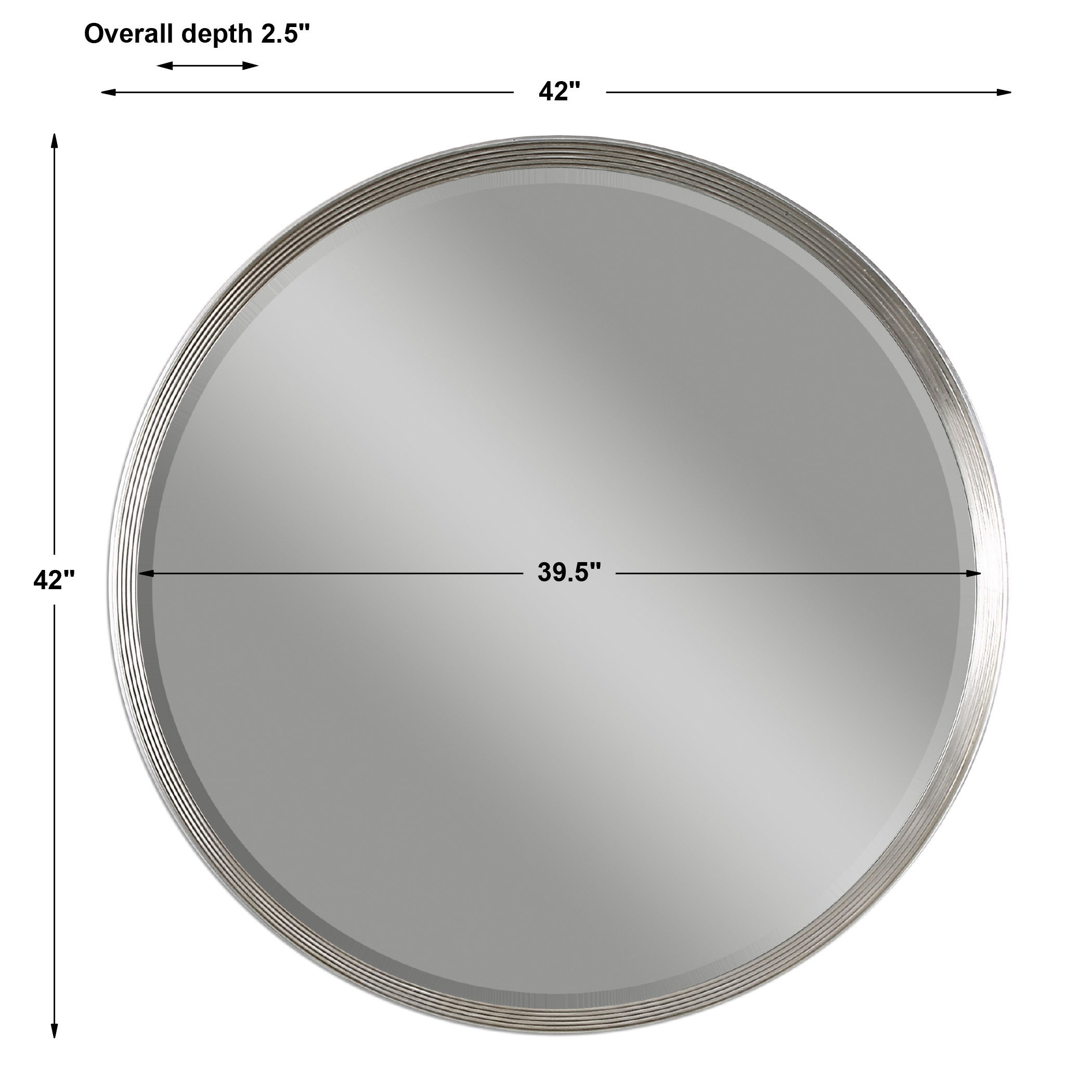 Serenza Round Silver Mirror large image 