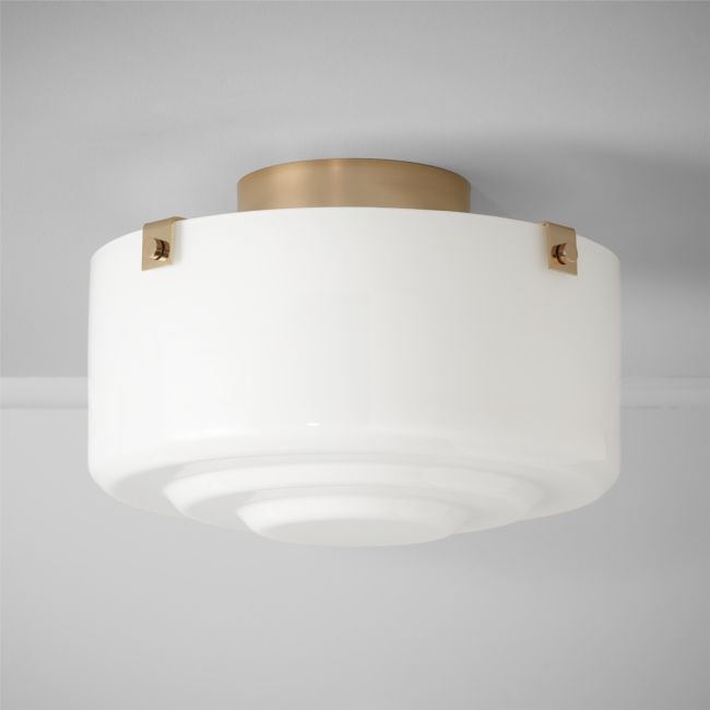 Online Designer Hallway/Entry Lenon Champagne Flush Mount Light