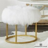 Stud PoufGold LeafWhite Fur, Seating by Global Views, 21.5" height thumbnail 5