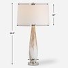 Lyra White & Gold Table Lamp, by Uttermost, 1'3" width x 2'4.5" height x 1'3" depth thumbnail 3