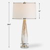 Lyra White & Gold Table Lamp, by Uttermost, 15" width x 28.5" height x 15" depth thumbnail 3