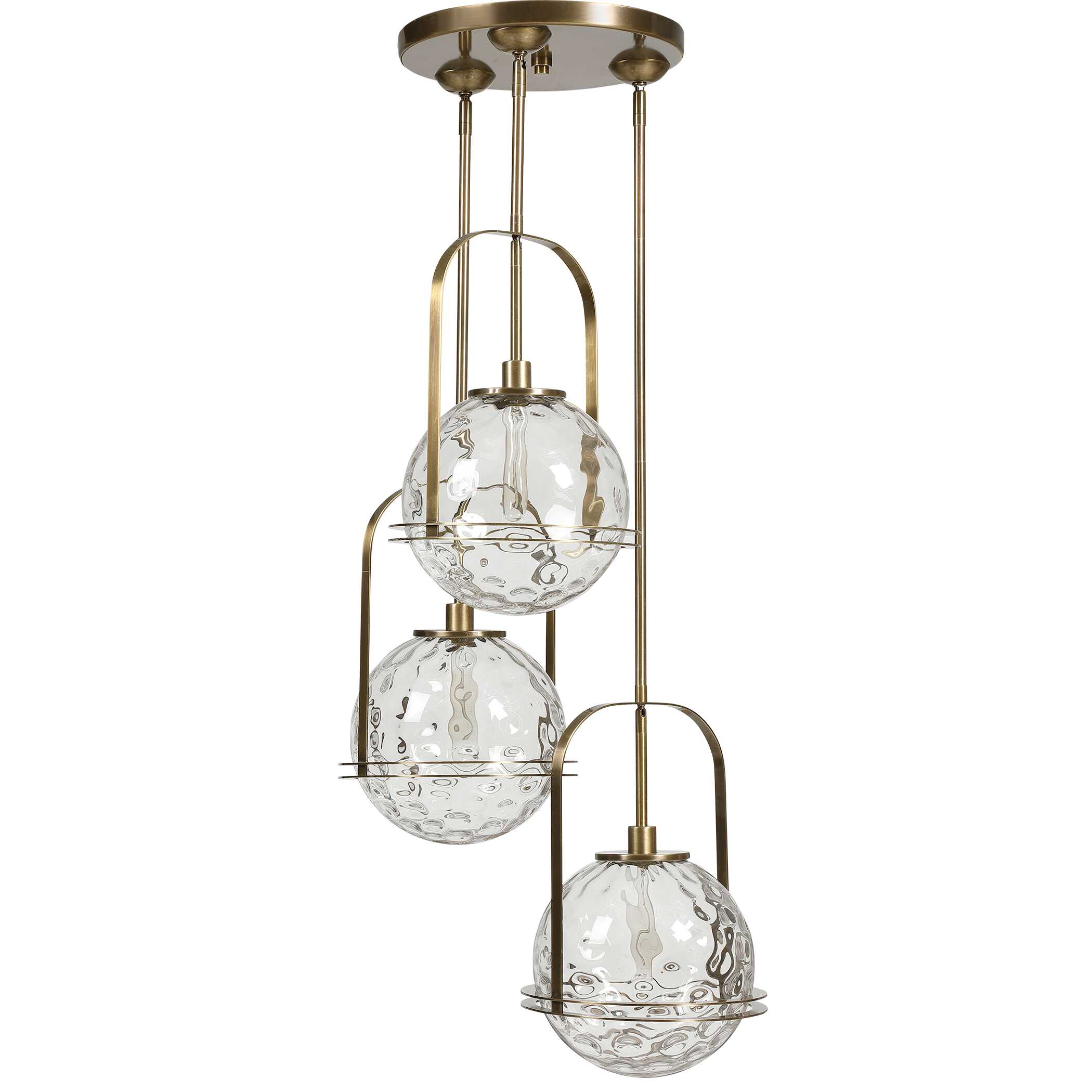 Mimas 3 Light Cluster Pendant, Ceiling Light by Uttermost, 24" width x 48.25" height x 24" diameter x 24" depth View 3
