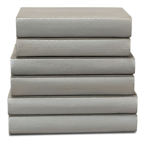 Shagreen Books, Set Of 12, Storm Grey