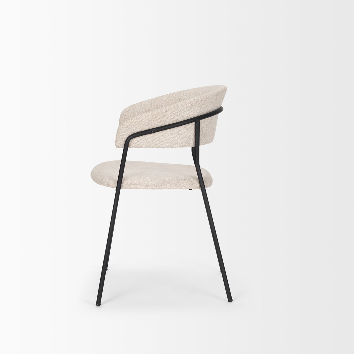 Carolyn Contoured Back Dining Side Chair | Oatmeal Fabric with Metal, Dining Chair by Mercana, 20.5" length x 23.75" width x 31" height View 8