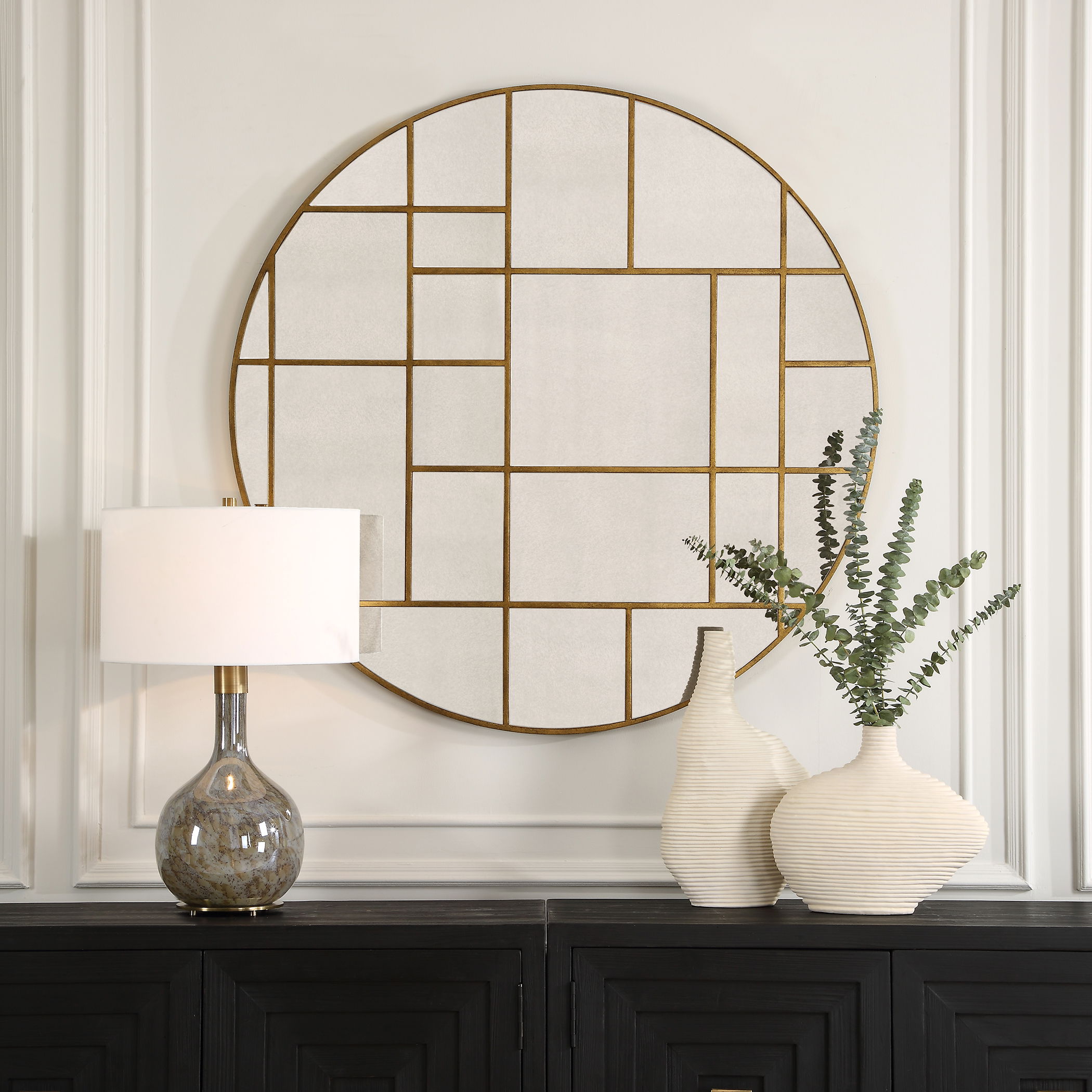 Geometric Round Mirror large image 