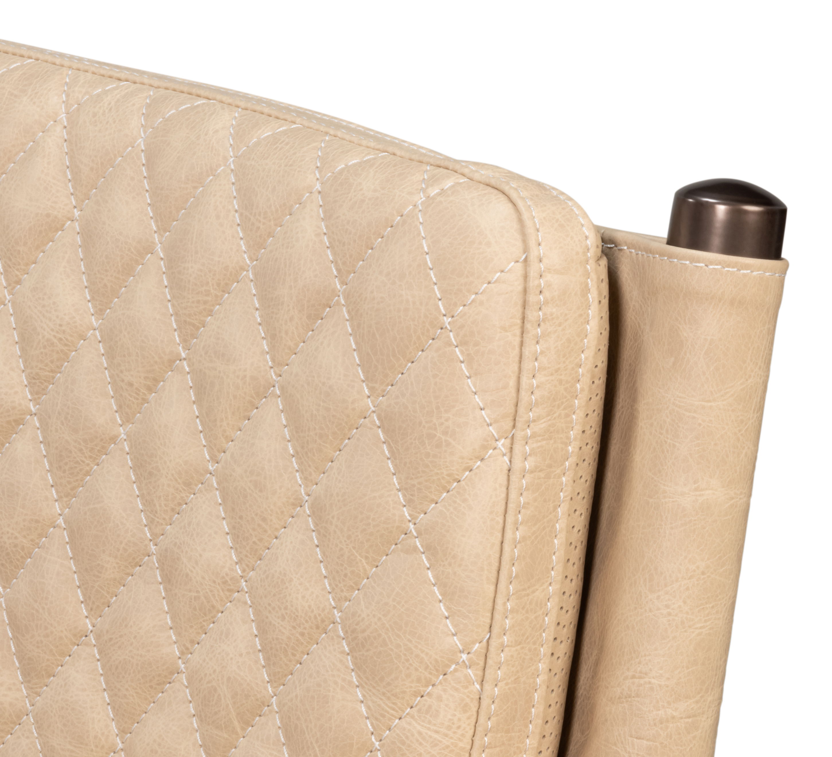 The Harley Chair, Cappuccino White Lthr, Seating by Sarreid, 23" length x 23" width x 33" height View 4