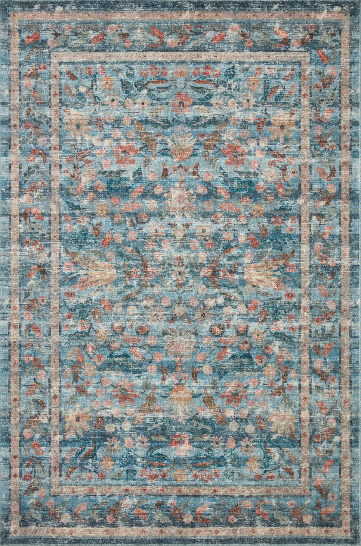 Rifle Paper Co. x Loloi Courtyard Rug, 2' length x 5' width View 1