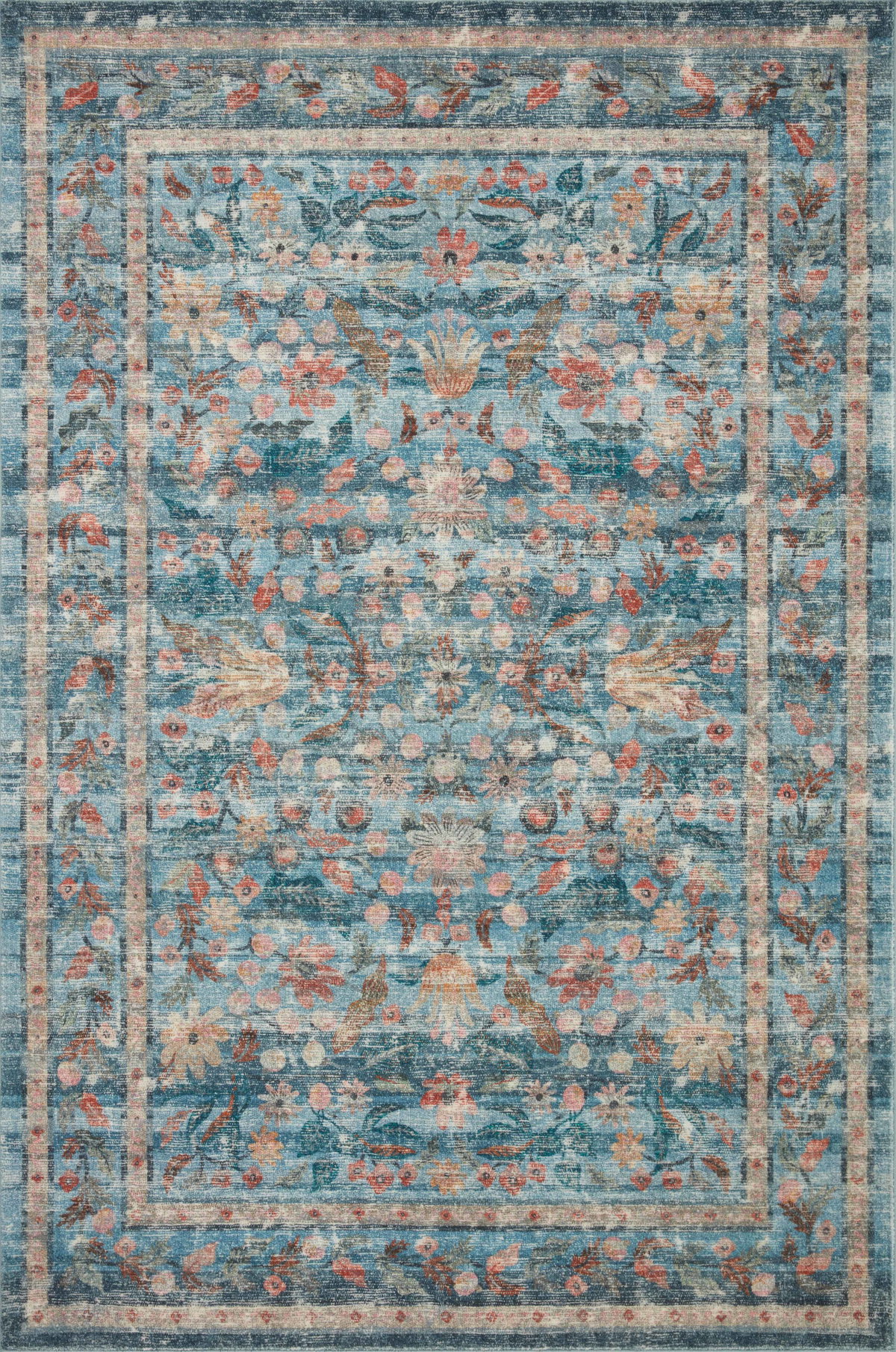 Rifle Paper Co. x Loloi Courtyard Rug, 5' length x 7'6" width View 1