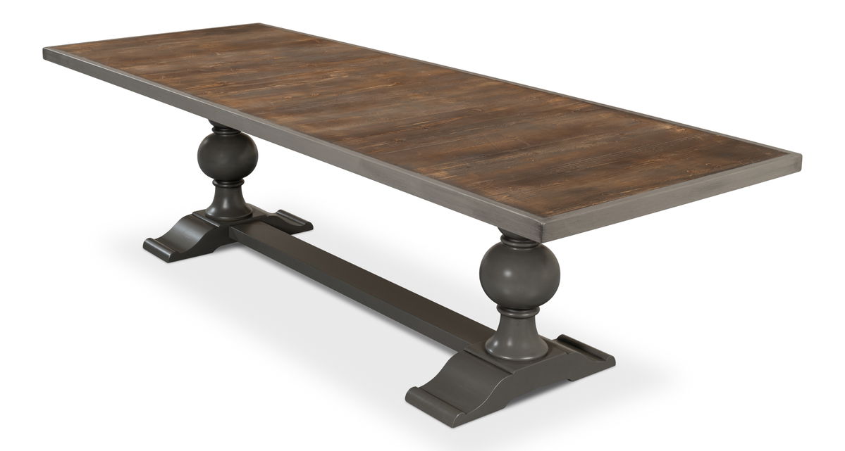 Rectangular Dining Table  As Shown, by Sarreid, 3'4" length x 9' width x 2'6" height View 10