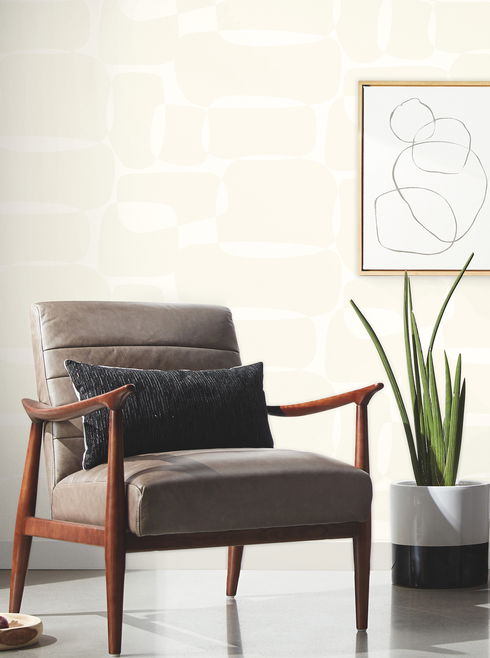 Block White & Ivory Wallpaper
