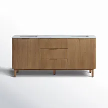 Online Designer Bathroom Nova 72" Marble Top Double Sink Vanity