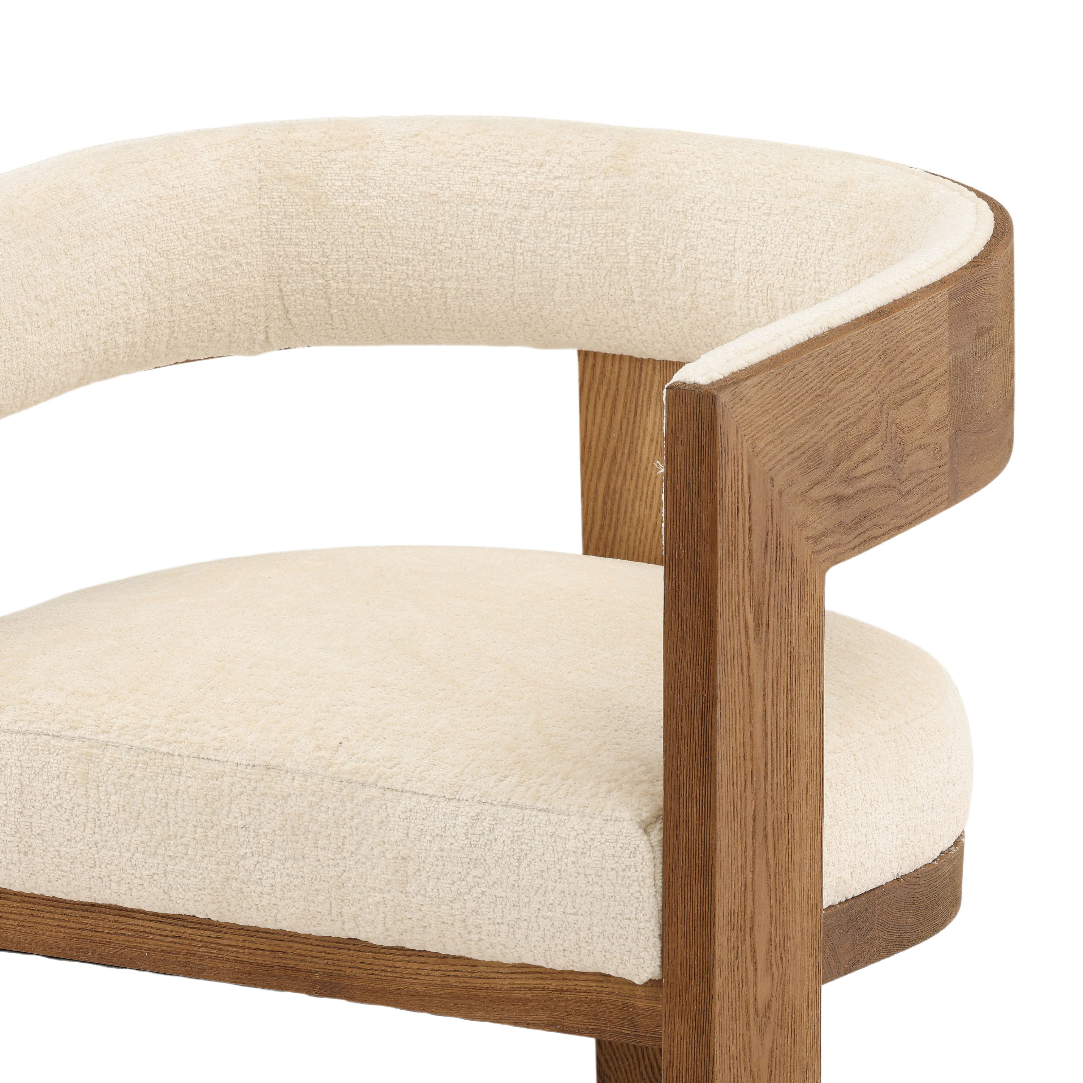 Nadia Dining Chair Cream, by Dovetail, 23" width x 27.5" height x 22.5" depth View 6