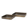 Varun Square Antiqued Brass Metal Tray (Set of 2) thumbnail 0