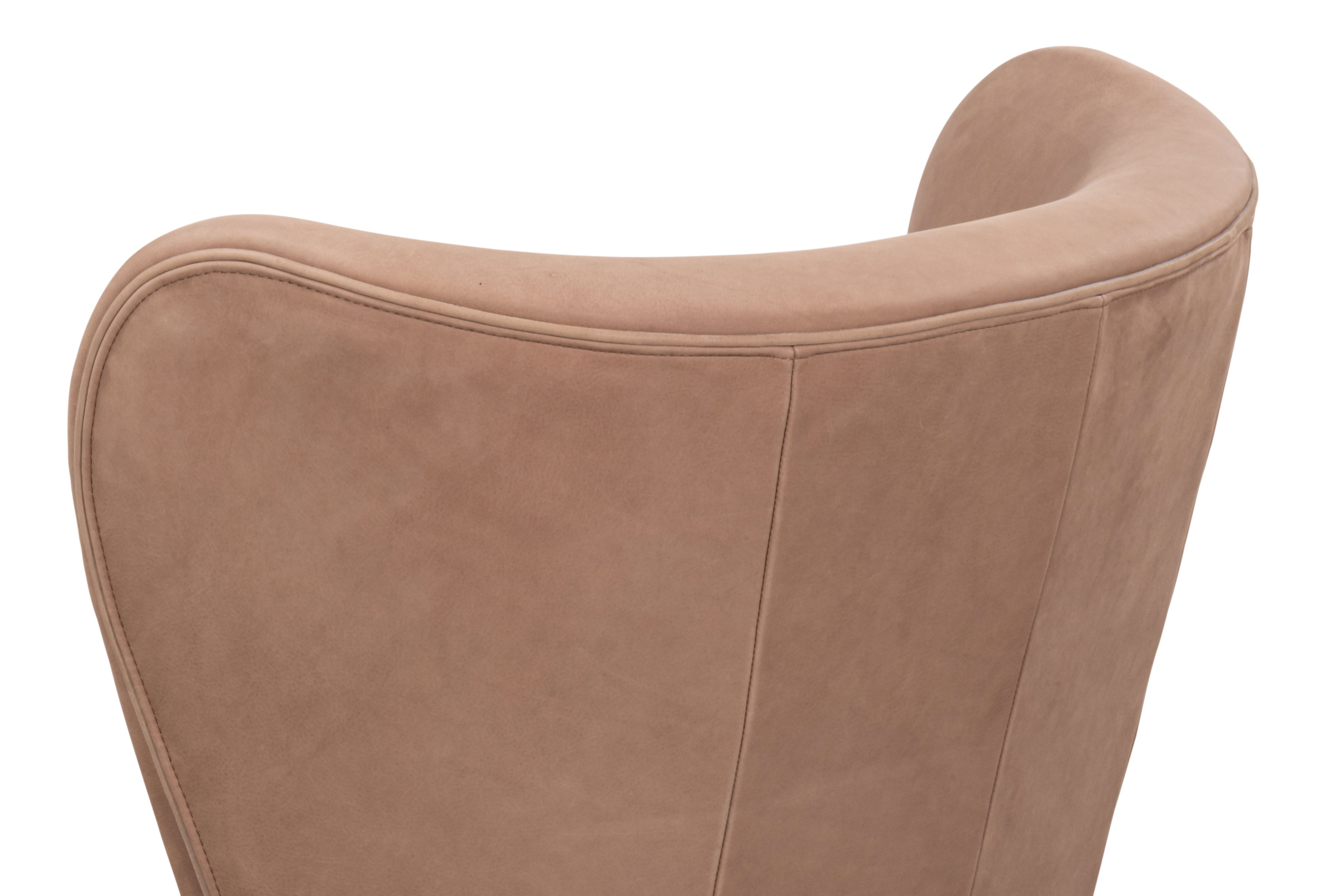 Lombard Wing Chair,Greece Grey Leather large image 