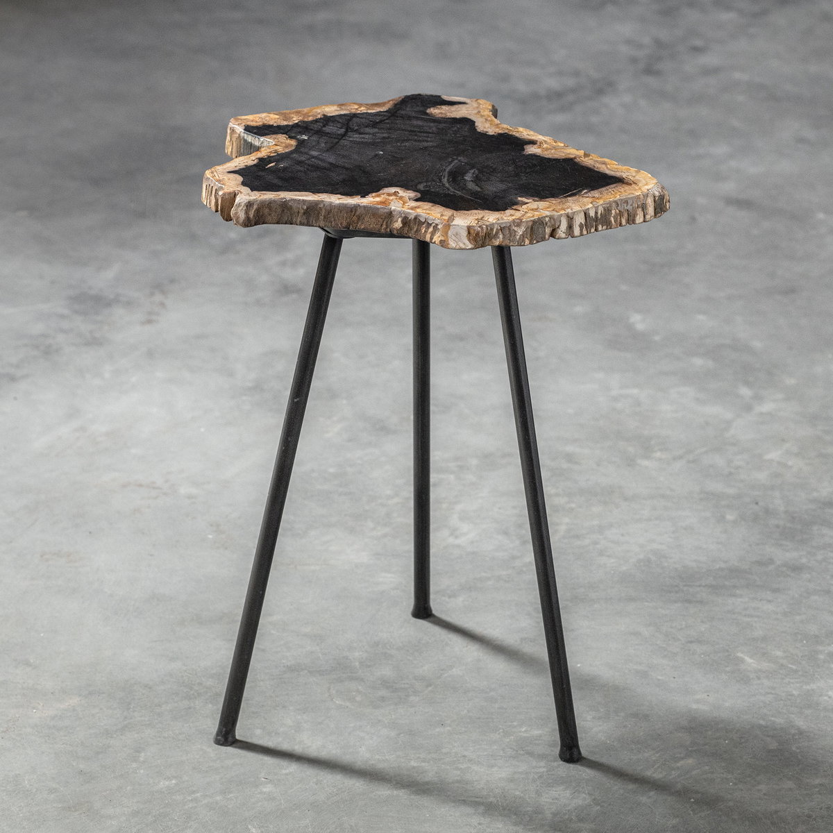 Mircea Petrified Wood Accent Table, Side & End Table by Uttermost, 16" width x 20" height x 16" depth View 5