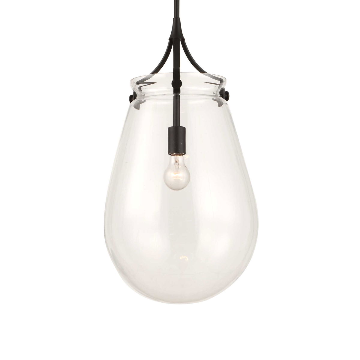 Dewdrop 1 Light Glass Shade Pendant, by Uttermost, 25" height x 13.5" diameter View 6