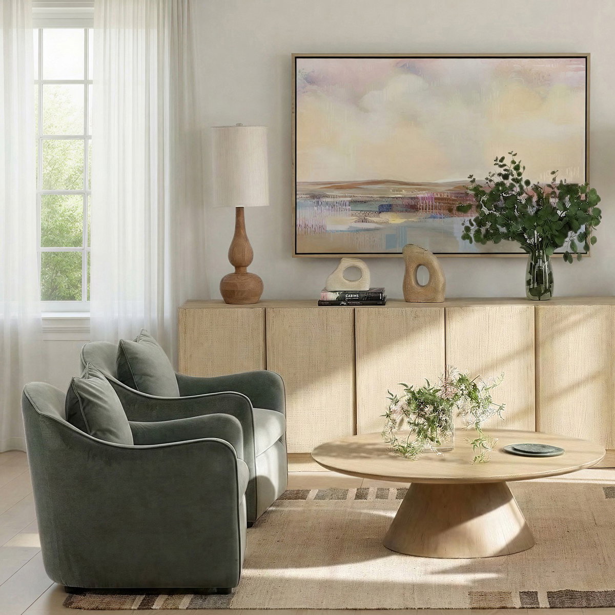 Noir Table Lamp Light Brown, by Dovetail, 12" width x 36.85" height x 12" diameter x 12" depth View 3