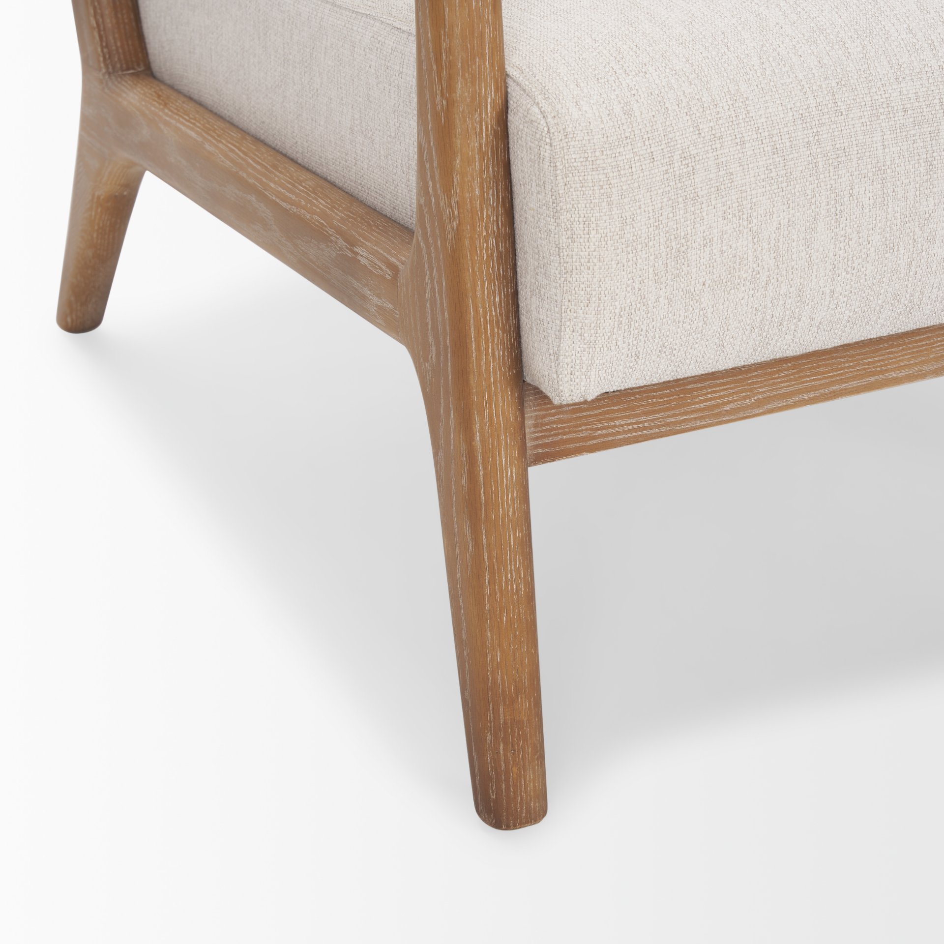 Cashel Accent Chair with Medium Brown Wood and Beige Fabric large image 