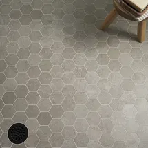 Online Designer Bathroom New Rock Tortora Beige 3" Hex Limestone Look Matte Porcelain Mosaic Tile