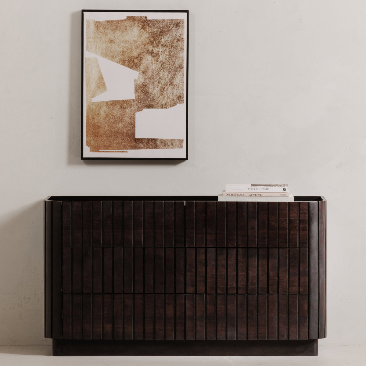 Povera 6 Drawer Dresser Black, by Moe's Home, 51" width x 28" height x 20" depth View 10