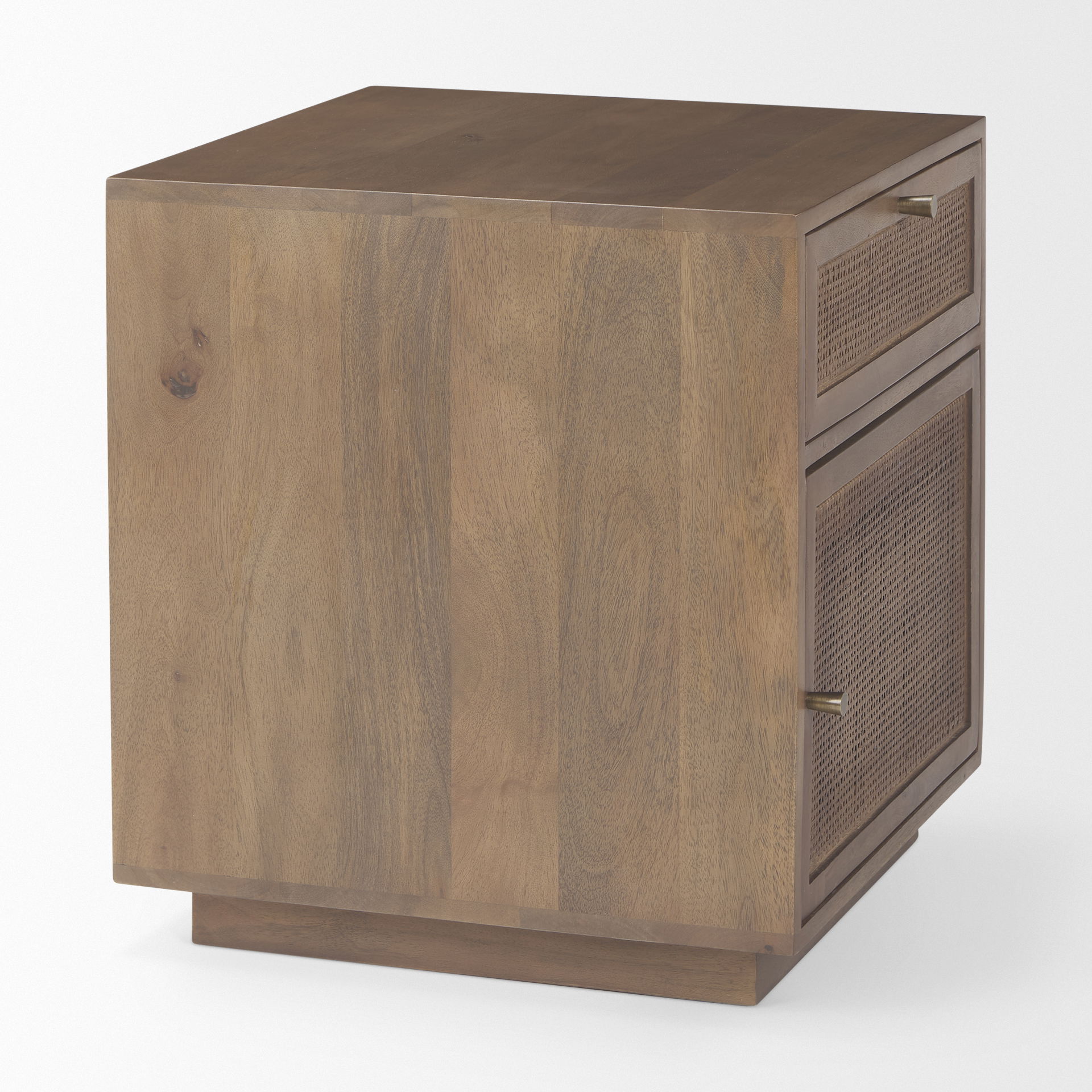 Grier Medium Brown Wood with Cane Accent Table large image 