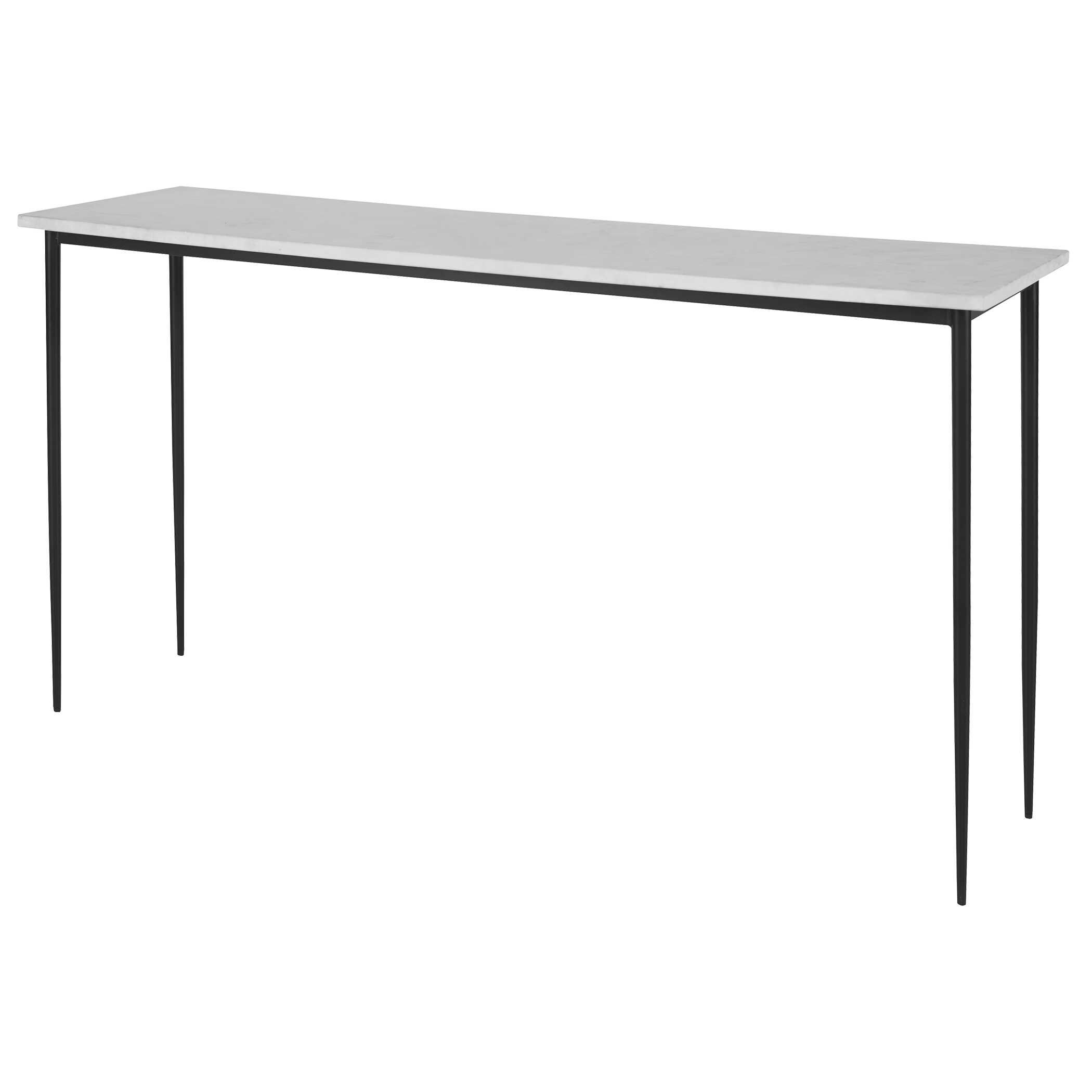 Nightfall White Marble Console Table, Furniture by Uttermost, 59" width x 31.5" height x 16" depth View 5