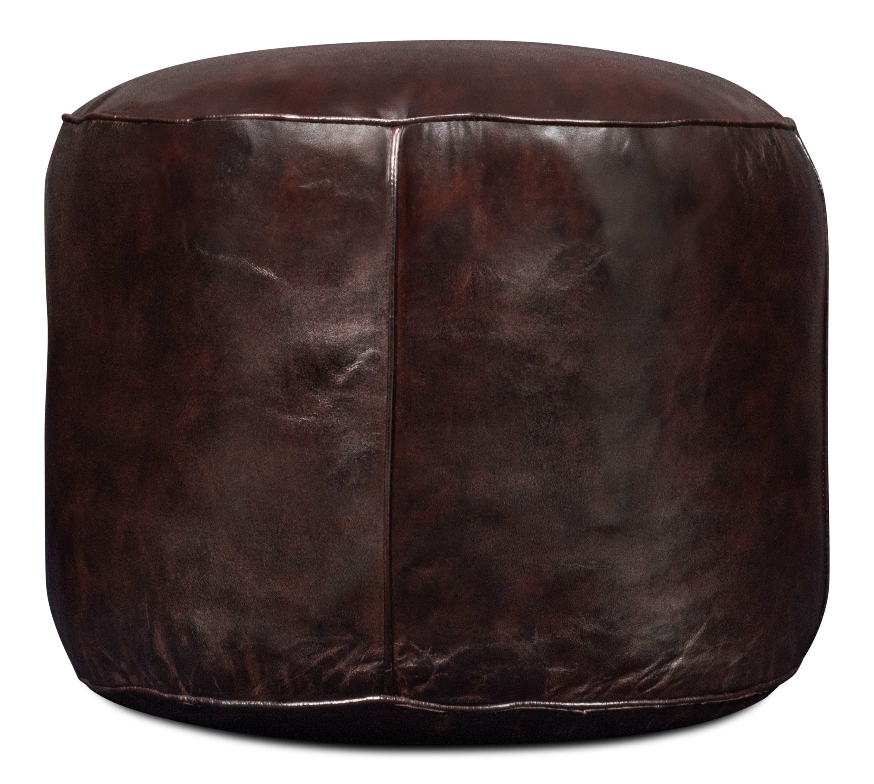 Soccerball Stool, Dark Brown Leather large image 