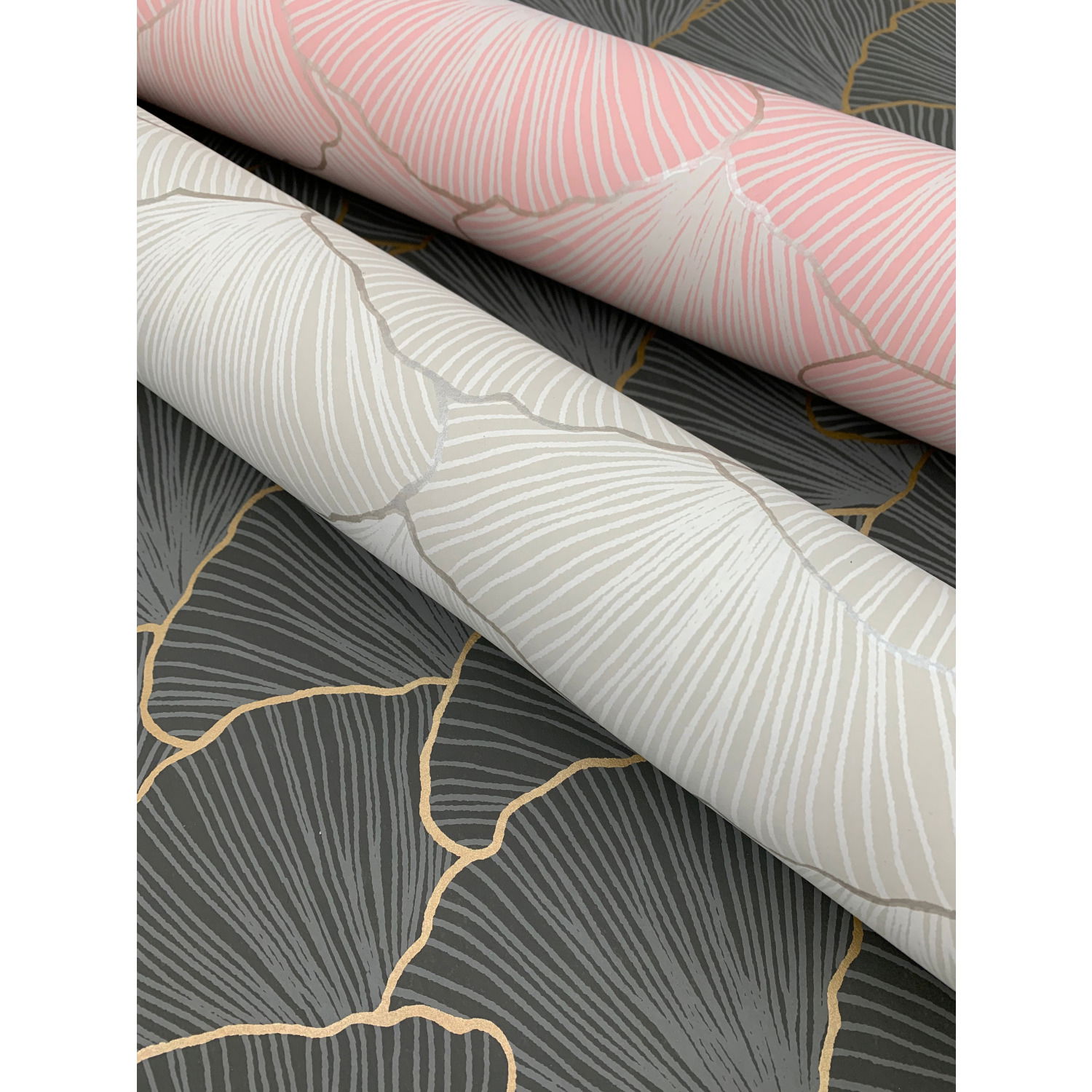 Luminous Gingko Coral Wallpaper large image 