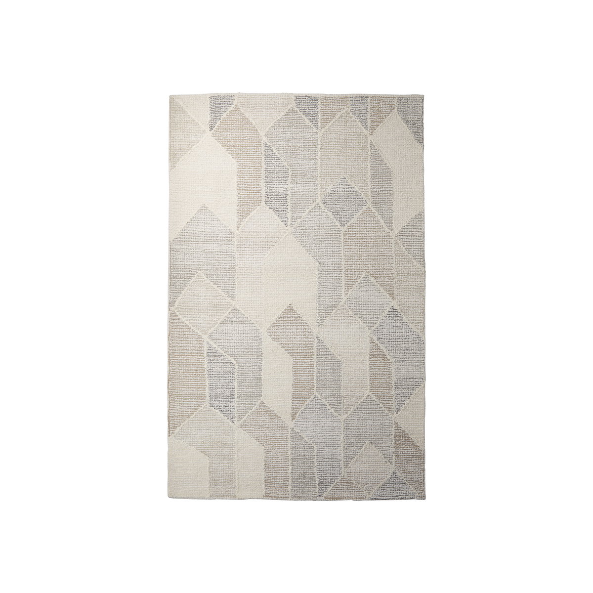 Kolt 8x10 Neutral Geometric Patterned Wool Area Rug, by Mercana, 10' length x 8' width x 0.98" height View 1