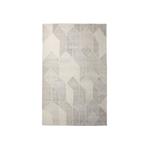 Kolt 8x10 Neutral Geometric Patterned Wool Area Rug