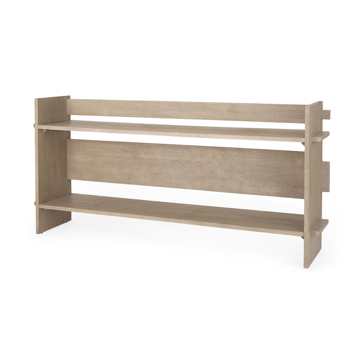 Aida Light Gray Wood Console Table, by Mercana, 76" length x 16" width x 36" height View 1
