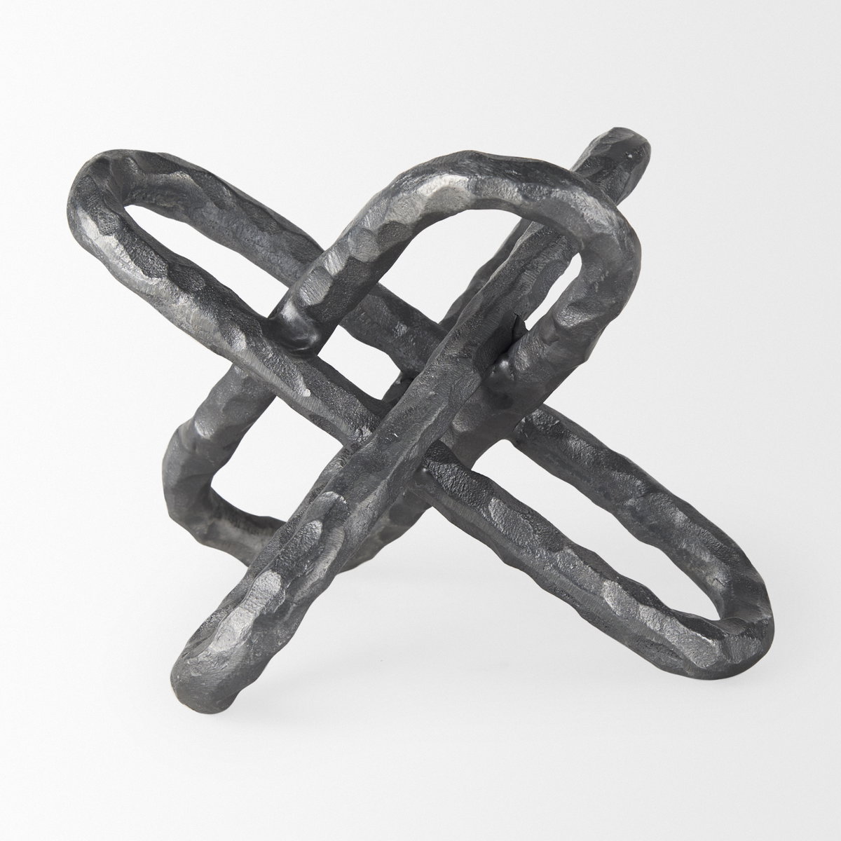 Wilhelm II (Large) 10L x 10W Silver Metal Link Decor Object, Decorative Object by Mercana, 10.14" length x 10.14" width x 10.14" height View 5