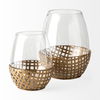 Reena II Large Gold Woven Metal Base Table Candle Holder thumbnail 3